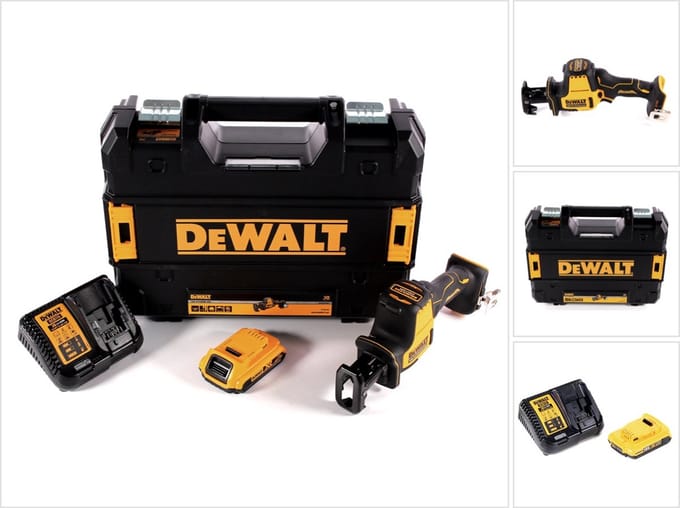 DeWalt DCS 369 D1 accu-reciprozaag 18 V + 1x accu 2,0 Ah + oplader + TSTAK