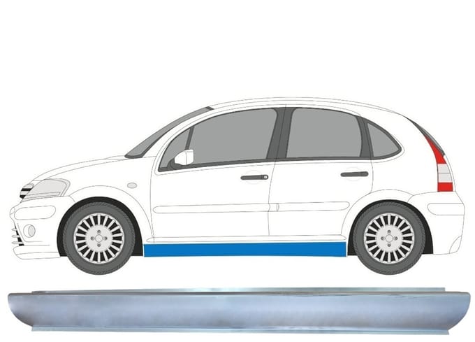 Reparatie dorpel voor Citroen C3 2002-2010 / Links