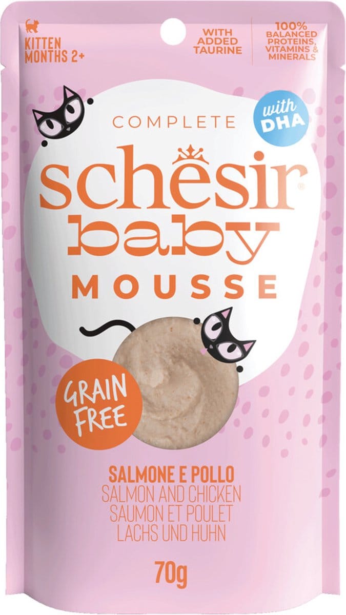 12x Schesir Baby Kitten Mousse Zalm 70 gr