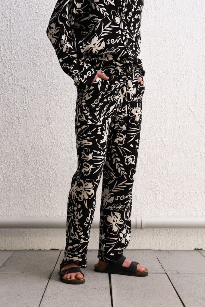 Heren Katoenen Bloemige Breipantalon