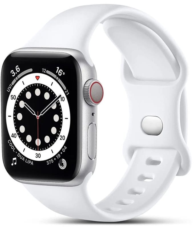 Mobiq - Siliconen Bandje geschikt voor Apple Watch 41 mm - wit