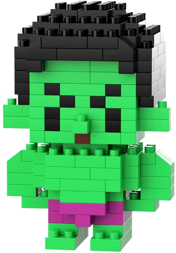 Hulk - Nano Blocks - Bouwset – 167 Stukjes DIY Mini Bouwstenen - Blokken - Speelgoed - BRICKY