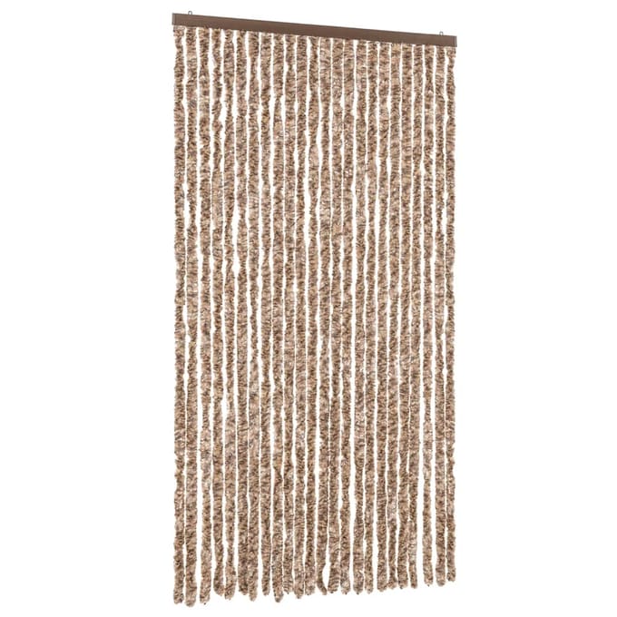 vidaXL - Vliegengordijn - 100x200 - cm - chenille - beige - en - donkerbruin