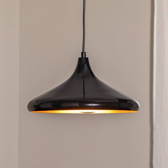 Opviq Berceste 207-S hanglamp Ø35cm zwart/goud