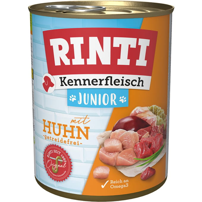 6x800g Kennerfleisch Junior Kip RINTI Hondenvoer