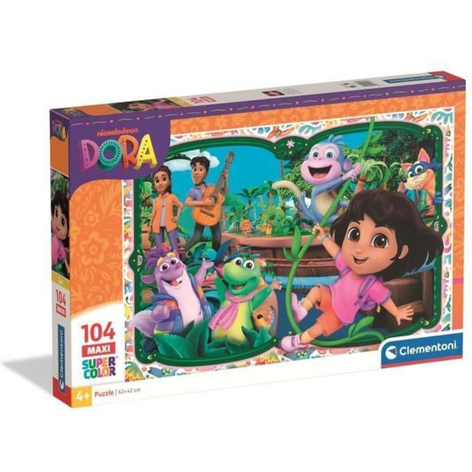 Clementoni - Dora - Puzzles 104 Pieces - Maxi Super Color - Puzzle enfant - Des 4 ans - 45x62cm