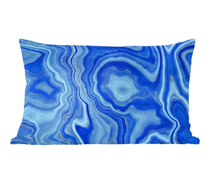 Sierkussens - Kussentjes Woonkamer - 60x40 cm - Blauw - Agaat geode - Stenen - Marmer