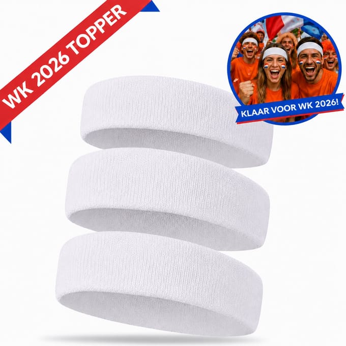 Hypify - Hoofdband - Wit - 3-PACK - WK2026 - One size - Haarband