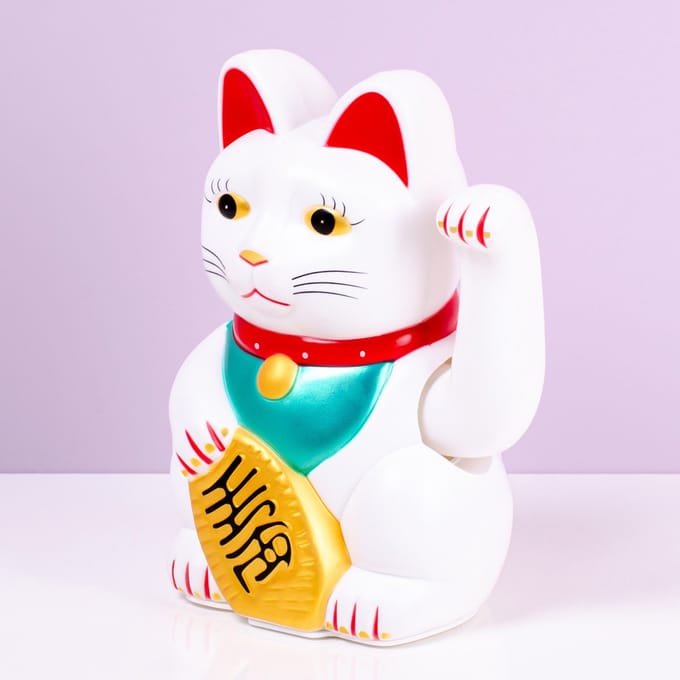 Wuivende Kat Lucky Cat Wit