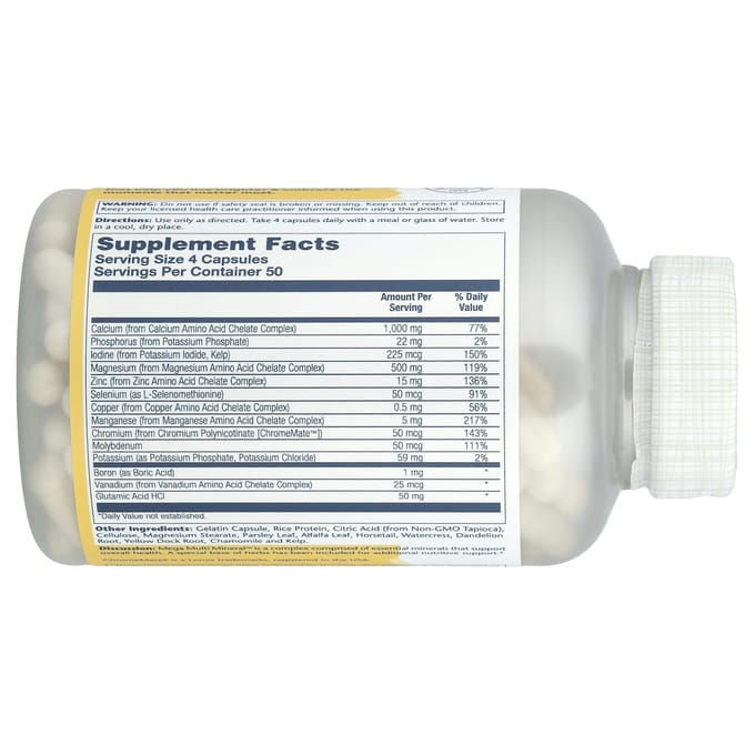 Mega Multi Mineraal, IJzervrij, 200 Capsules