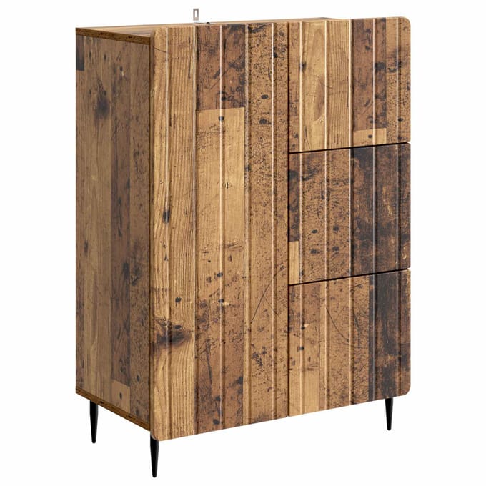 vidaXL - Dressoir - Oud - hout - 66 - x - 34,5 - x - 92 - cm - Bewerkt - hout