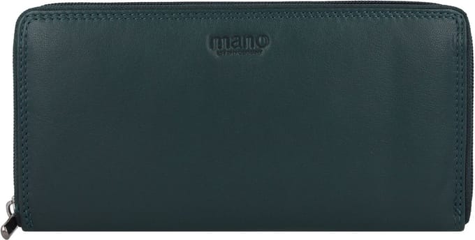 mano Donna Giulia Portemonnee Leer 20 cm - Dames - Horizontaal - petrol