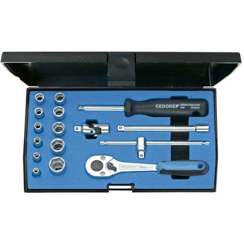 Gedore 20 EMU-10 6162220 Dopsleutelset Metrisch 1/4 (6,3 mm) 16-delig