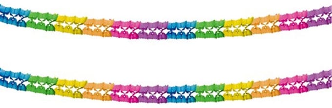 Haza feestslingers verjaardag - 2x stuks - papier - 6m - multi-color