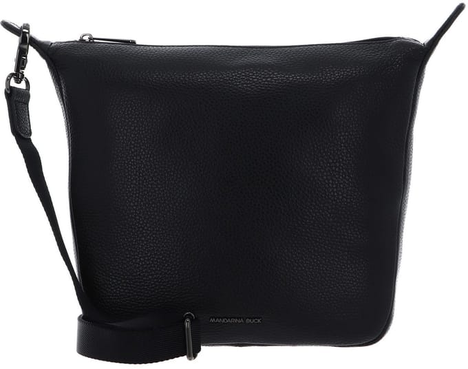MANDARINA DUCK Leren schoudertas Mellow Leather Crossover Bag Nero zwart