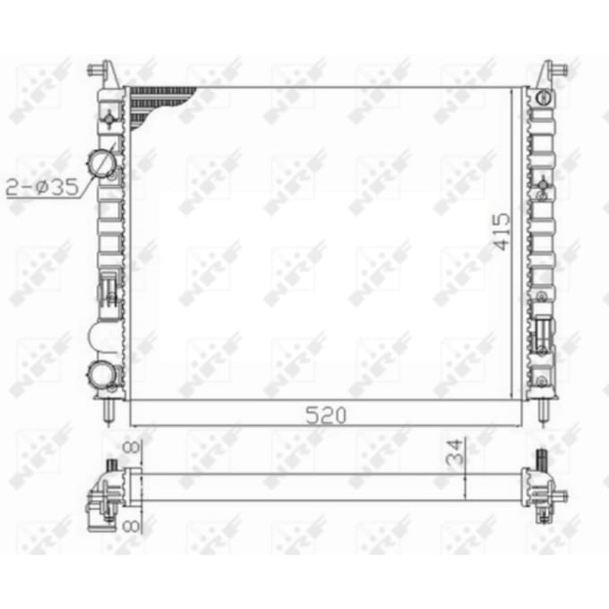 Radiator, motorkoeling NRF 58656