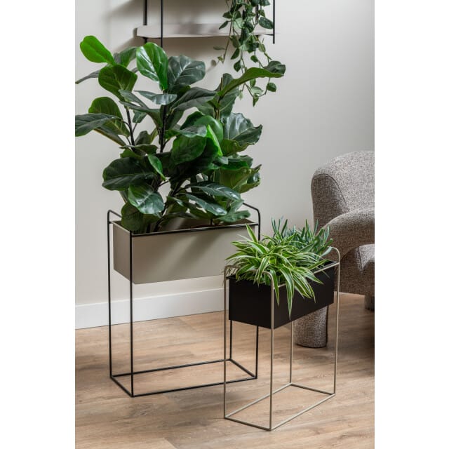 Present Time - Bloempot Set Reina - Zwart - 50,5x24x65 cm