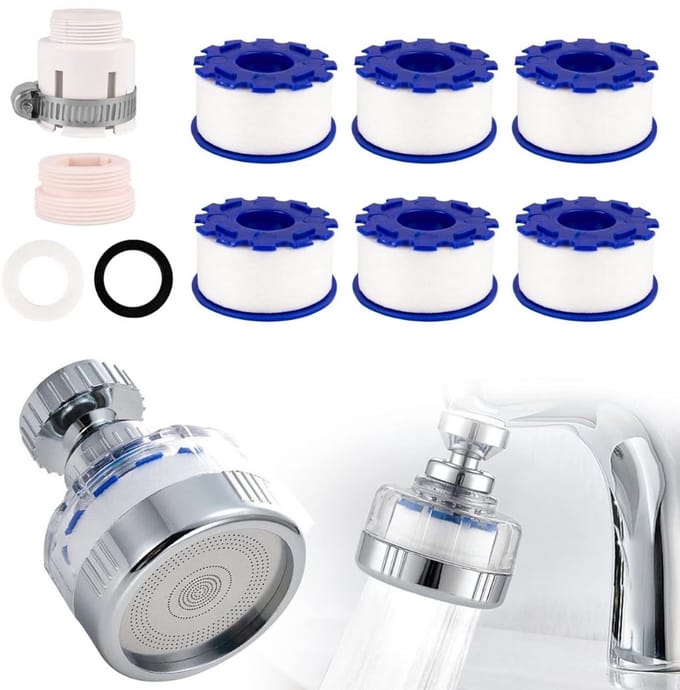 Quvo® Waterfilter kraan - Waterfilter - Zilver - 5cm x 5cm x 7cm