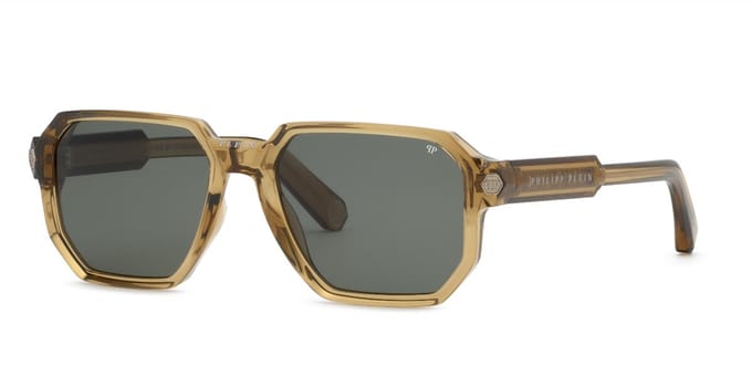 Philipp Plein SPP202M Giallo trasparente 57/19/150 MAN Zonnebrillen