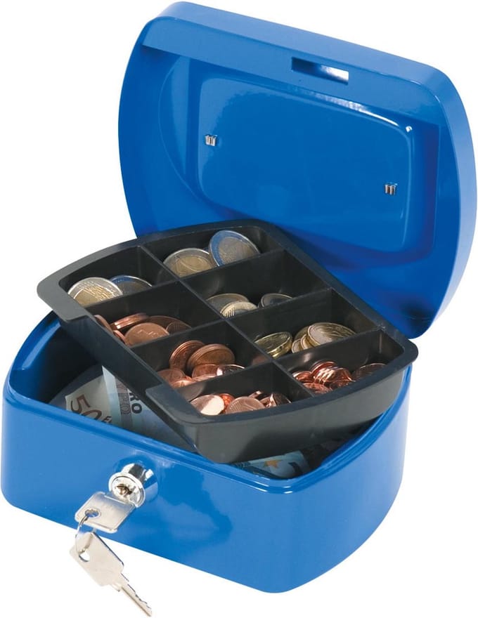 Q-CONNECT geldkoffer | 155 x 120 x 75 mm | blauw