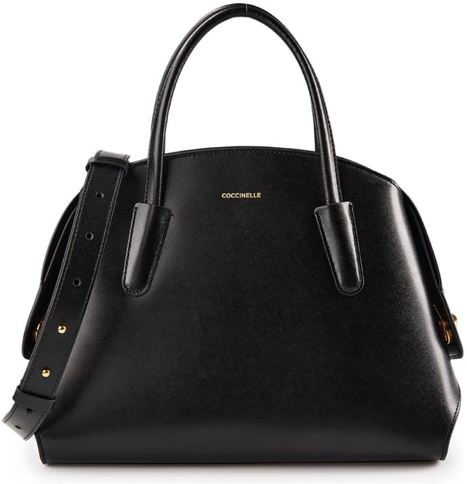 COCCINELLE Leren handtas schoudertas Tylde Calf Handbag Smooth Leather Noir zwart