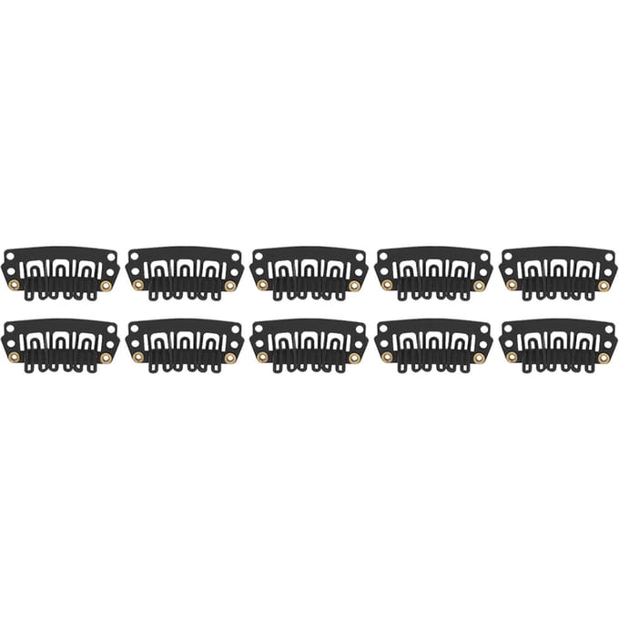 100 pièces noir U forme Extension de cheveux Snap Clip sûr 6 dents postiche perruque Clip pour bricolage gray