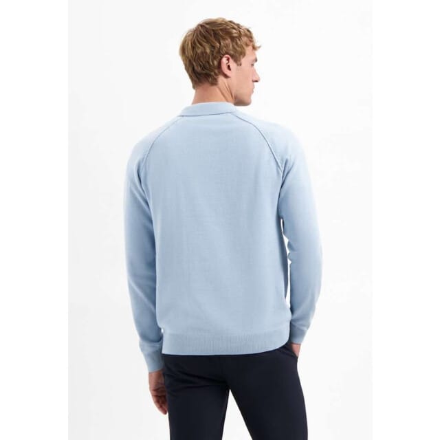 No Excess Pullover Polo Half Zip Solid Dusty Blue Size: L | Sweaters Outlet | Heren | Blauw