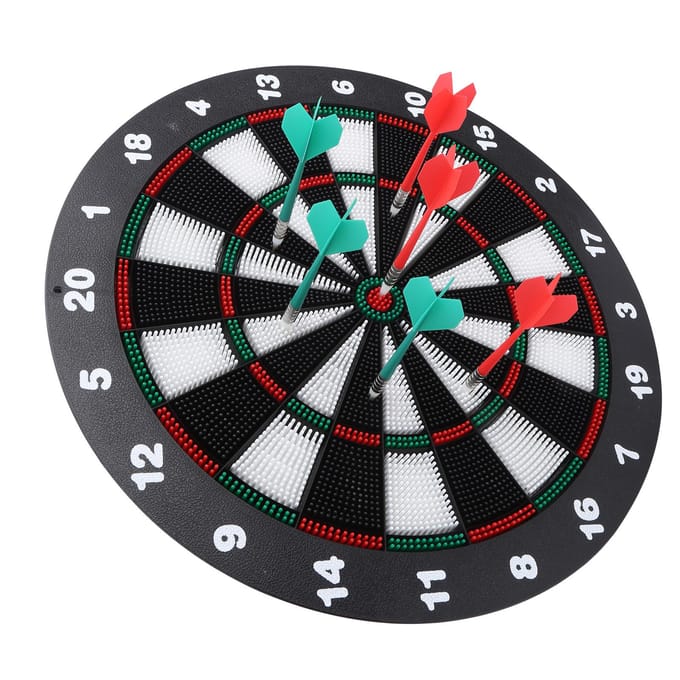 16,5 inch veilig dartbord met 6 darts, herbruikbaar voor vrijetijdsbesteding, feestjes, barspellen black