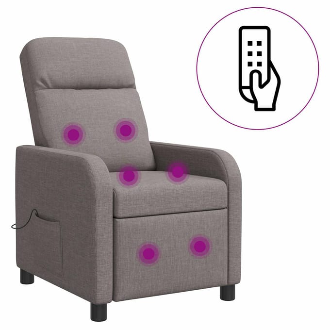 vidaXL - Massage - Relaxstoel - Taupe - Stof