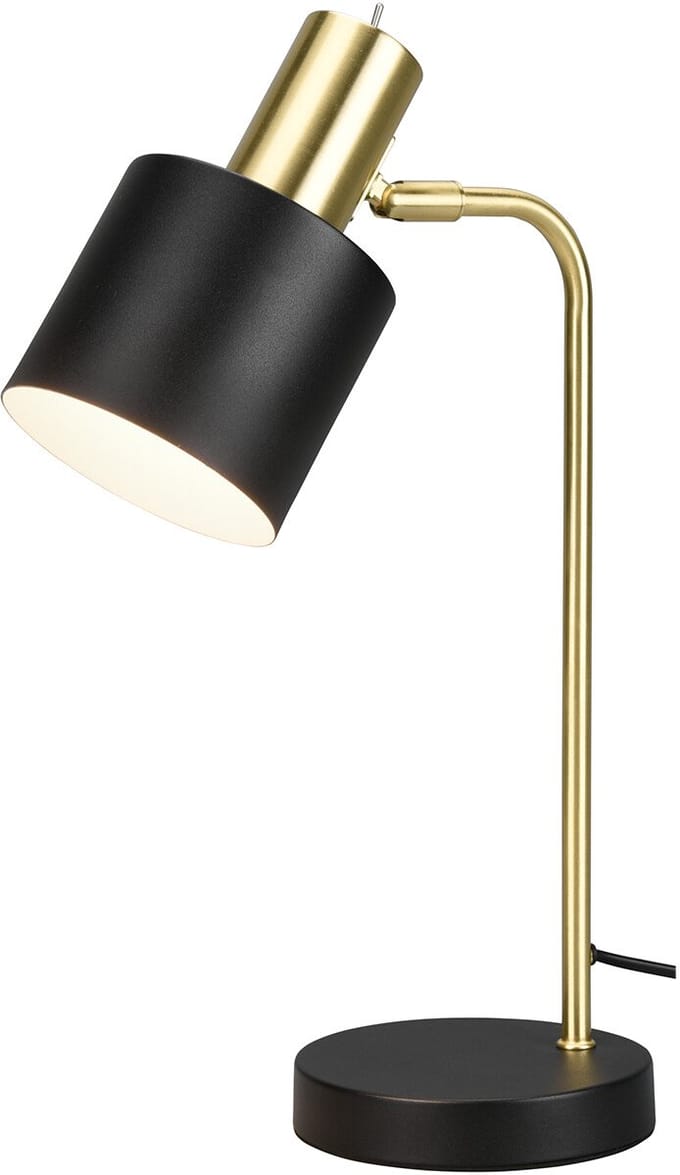 LED Tafellamp - Tafelverlichting - Torna Alimo - E14 Fitting - Rond - Mat Zwart/Goud - Aluminium