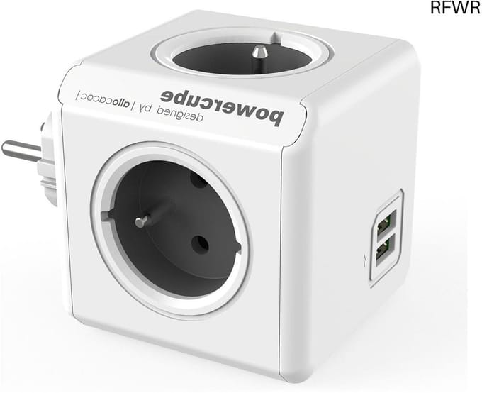 RFWR® PowerCube USB Stopcontact met 4 Aansluitingen - Duale USB Oplaadpoort