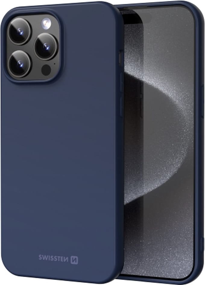 Swissten Soft Joy Hoesje - Geschikt voor iPhone 16 Pro Max - Blauw