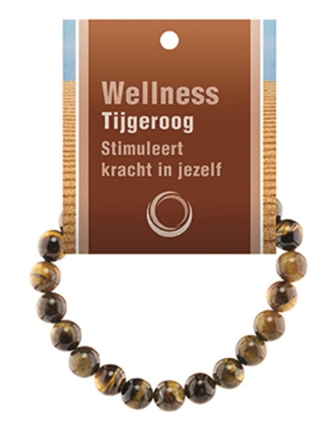 Tijgeroog powerbead armband + kaart