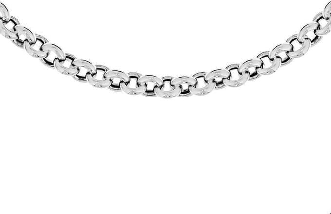 Zilver Gerhodineerde Collier jasseron 7 mm 45 cm 1320709