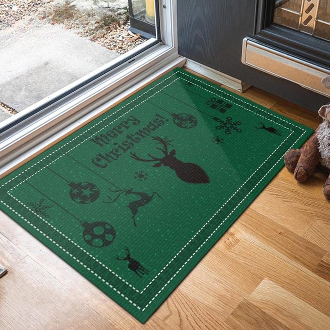 Kerstvakantie Decoratie Deur Diatomeeënaarde Mat Huishouden Antislip Sneldrogend Absorberende Voetmat Vakantie Deurmat 40*60cm white