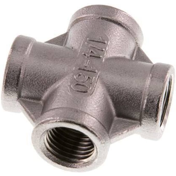 Rp 1/4'' Binnendraad RVS Kruissok 16 Bar