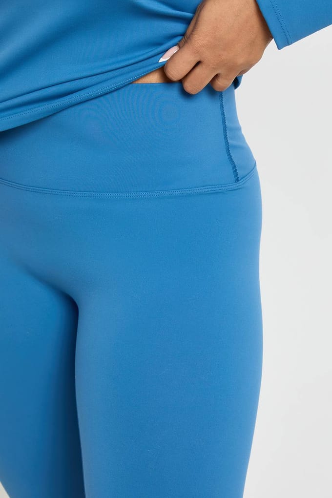 boohoo Dames Plus Super Zachte Sculpt Naaddetail Legging | Dark Blue | Maat: 28