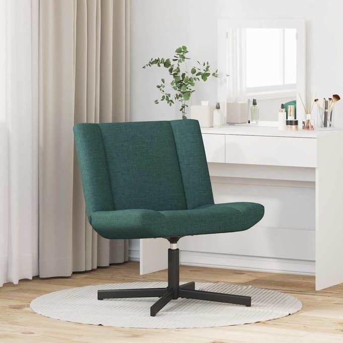 vidaXL - Draaistoel - Donkergroen - 63 - x - 75 - x - 76 - cm - Stof