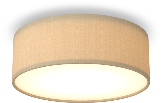 Calex Plafondlamp, Stoffen Kap, Excl. E27 Fitting, Moderne Ronde Plafonnière, Taupe, 30 cm