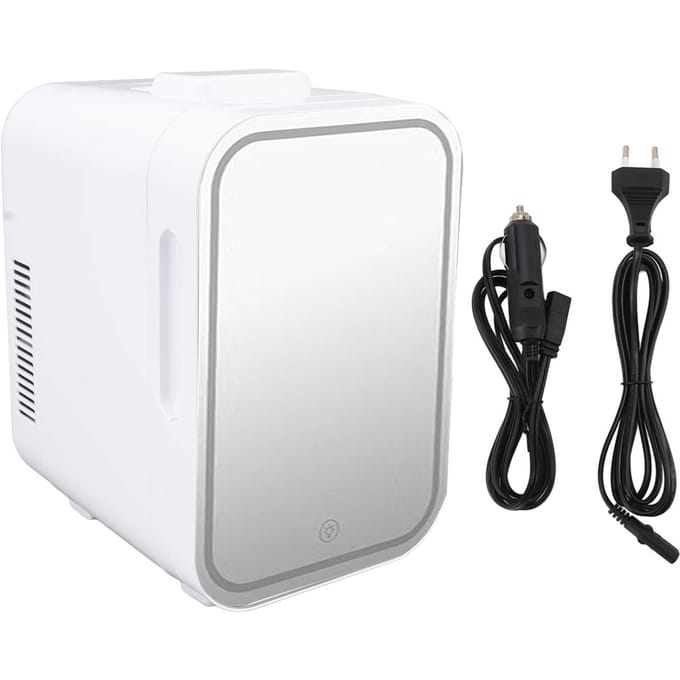 Mini Koelkast 8L Stil Verwarming Koeling Draagbaar Compact Elektrische Koelkast voor Thuis Auto white