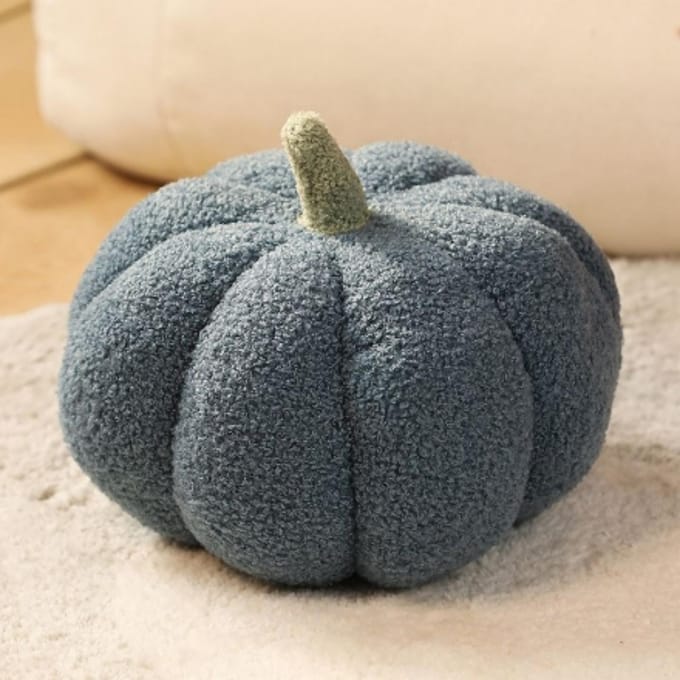 Coussin Citrouille Simulé, Coussin Décoratif Citrouille d'Halloween, Coussin Forme Citrouille 3D, Oreillers Remplis Décorations d'Automne gray