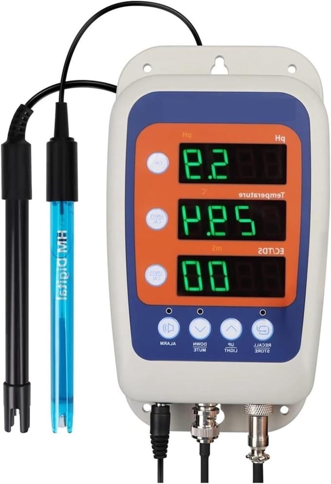 Waterkwaliteit Tester - pH meter EC meter - Hydrocultuur testen - 4-in-1 meting - 0-14 pH - Wit
