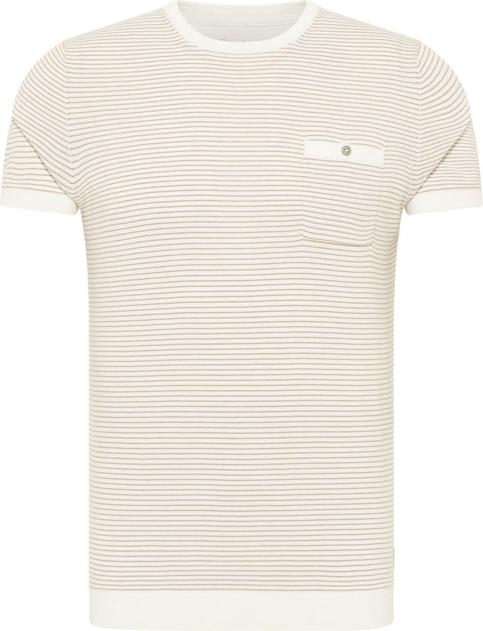 Blue Industry T-Shirt Streep Ecru - Maat XXL - Heren