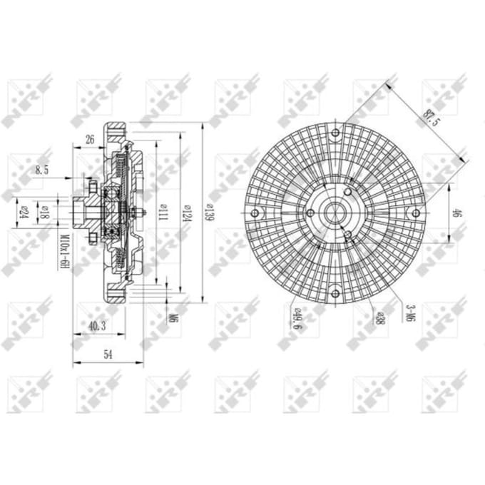 Koppeling, radiatorventilator NRF 49566