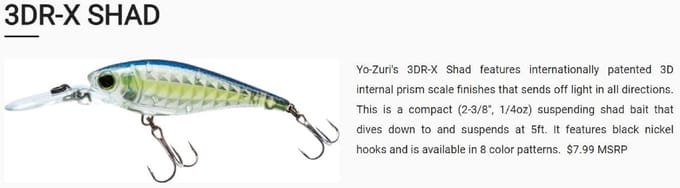 Yo Zuri 3DR-X Shad 60SP Suspend Lure R1438-PGSH (8176)