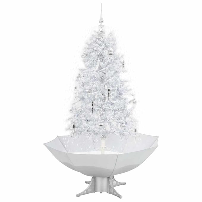 vidaXL - Kerstboom - sneeuwend - met - paraplubasis - 170 - cm - wit