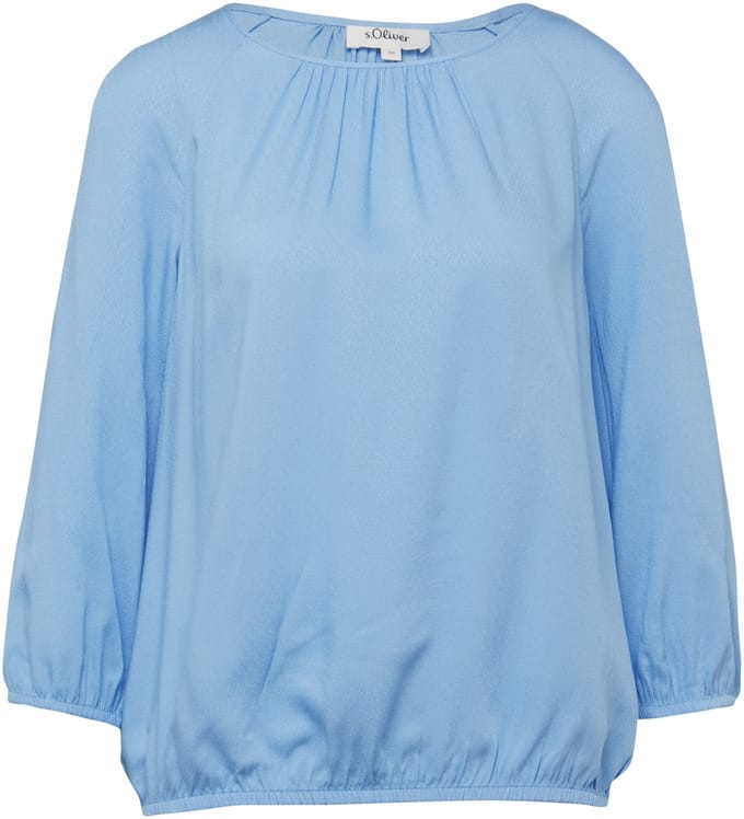 Gestructureerde Viscose Blouse met Gerimpelde Details Ronde Hals Dames s.Oliver