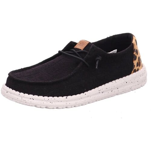 HEYDUDE - Wendy Wildcat Dames Instappers Black/Leopard - Maat 36