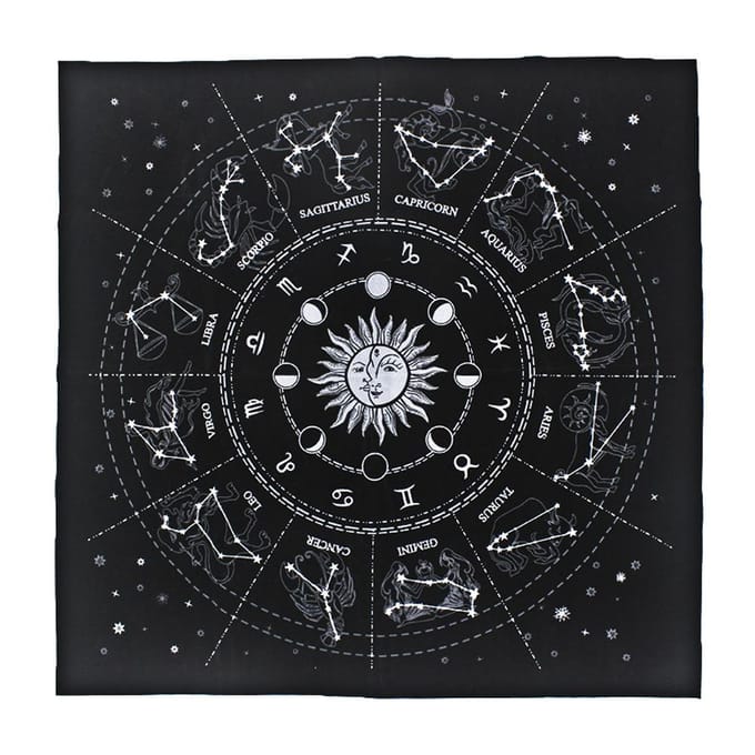 Nappe de Tarot Spéciale Nappe Douce Flocage Nappe de Table Divination Carte black