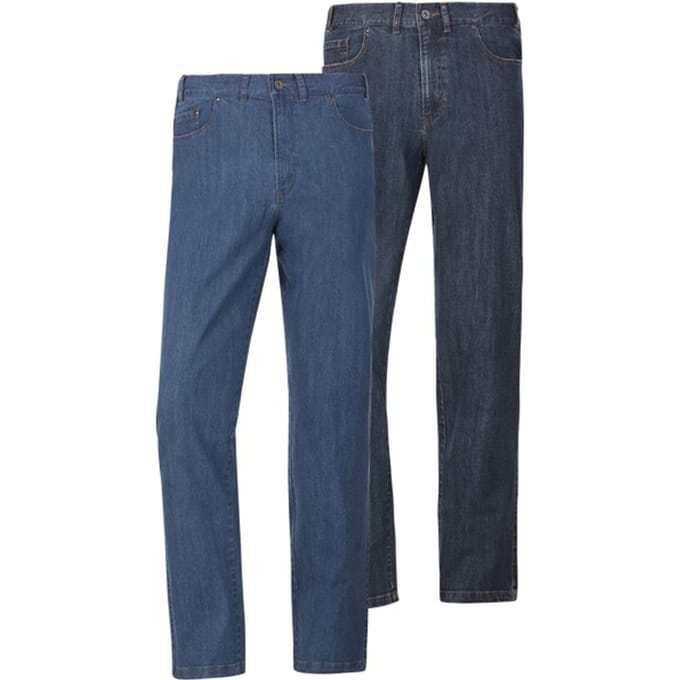 Jan Vanderstorm herren Jeans, Set Van 2 - 58 - blauw - Plus Size